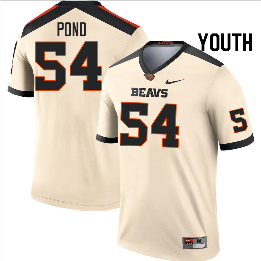 Youth #54 Clive Pond Oregon State Beavers College Football Jerseys Stitched-Cream